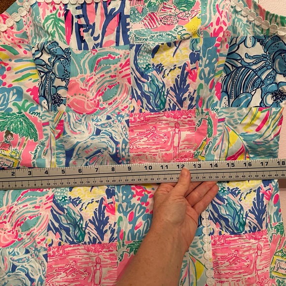 EUC. Lilly Pulitzer Jesse Romper, Pop Up Summer Remix Patchwork. Size 16 - Picture 4 of 9